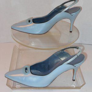 GRANDEUR BABY BLUE POINTED TOE SLINGBACKS SIZE 8.5